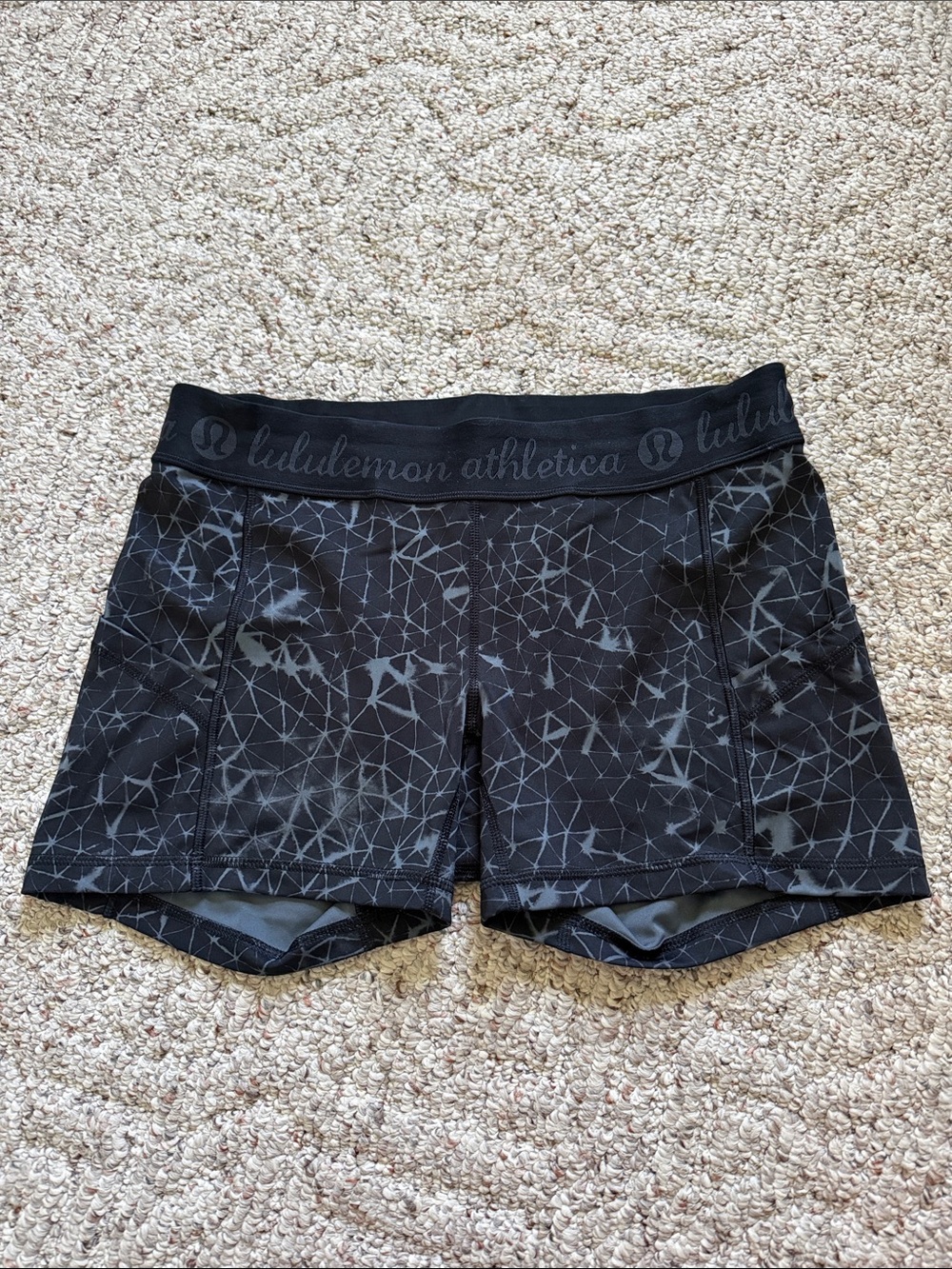 lululemon athletica Black Geometric Print Athletic Shorts